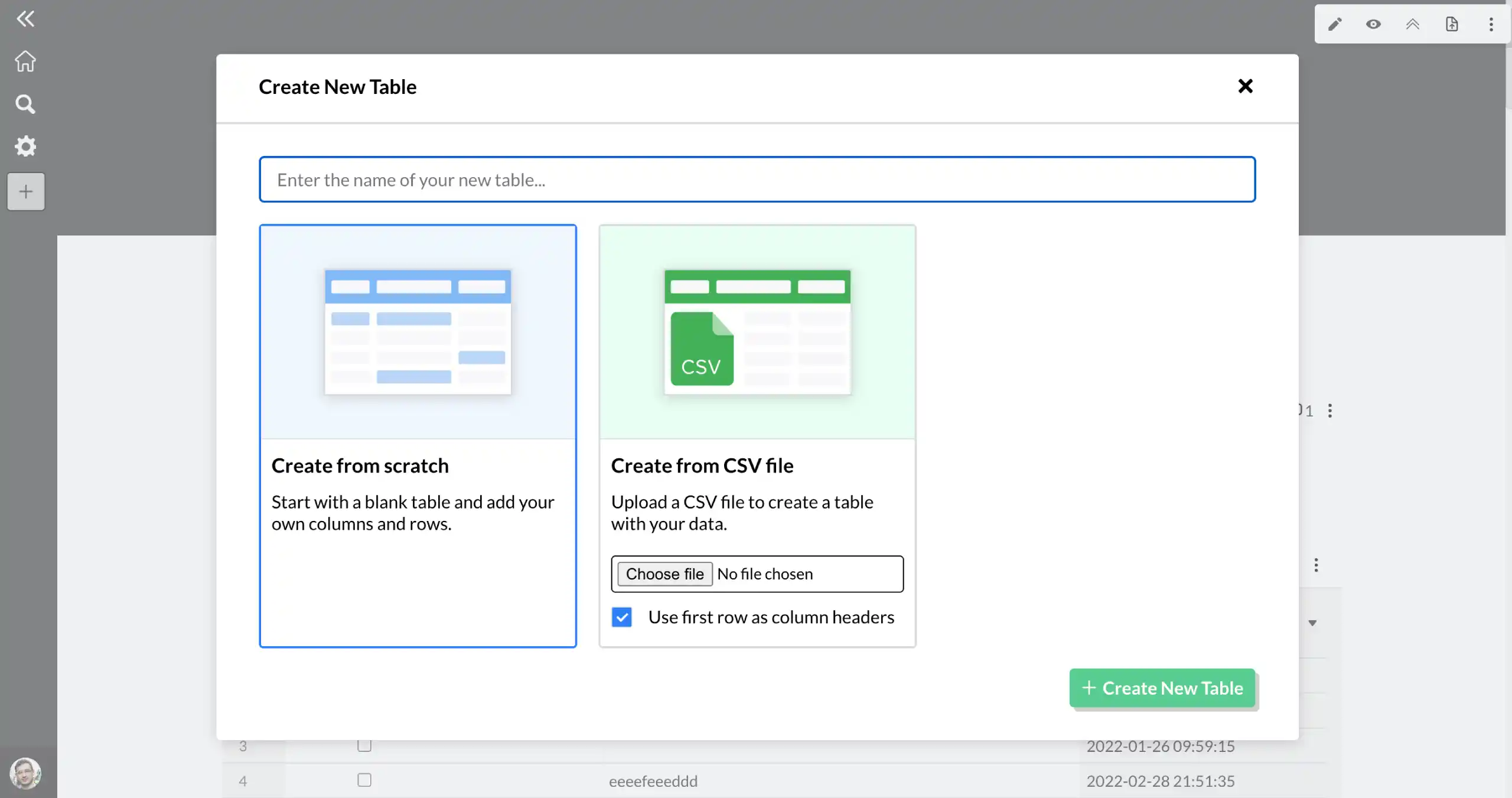 Import your data into a Morta table.